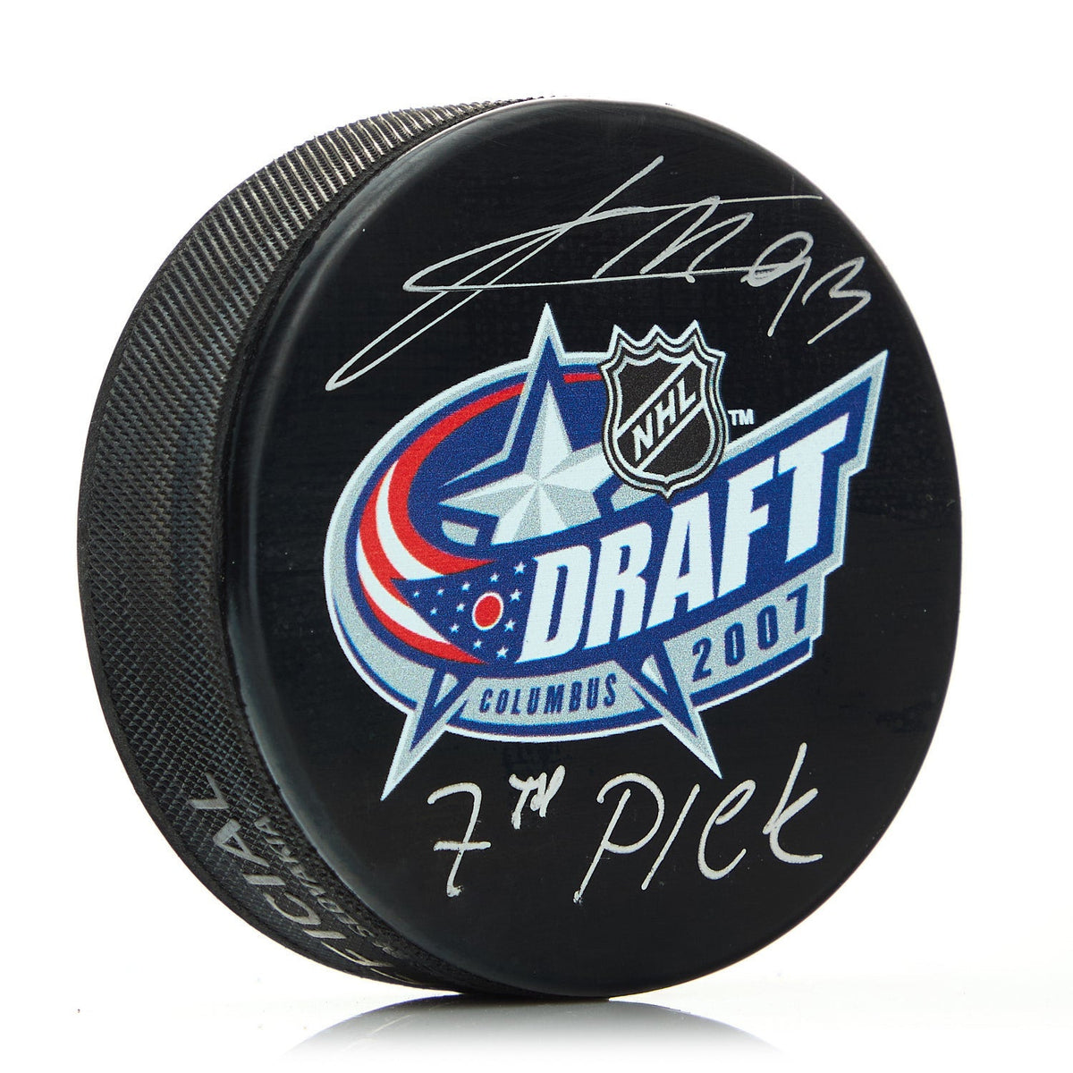 Jakub Voracek Signed 2007 NHL Entry Draft Puck with 7th Pick Note product image 1, provided for visual reference and product