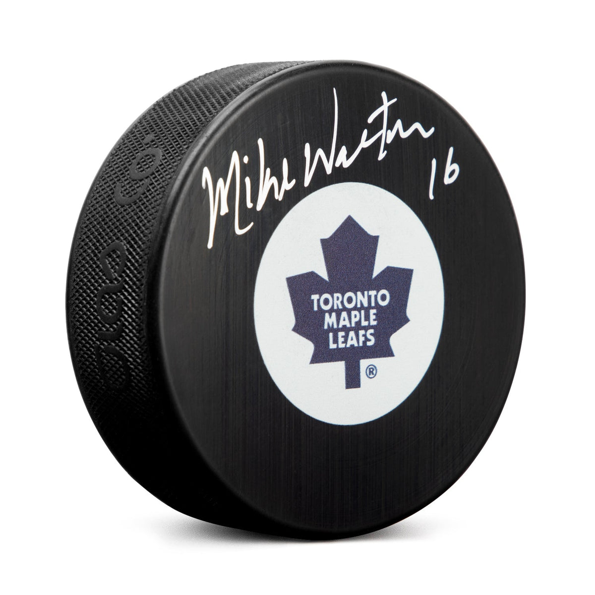 Mike Walton Autographed Toronto Maple Leafs Retro Logo Puck product image 1, provided for visual reference and product