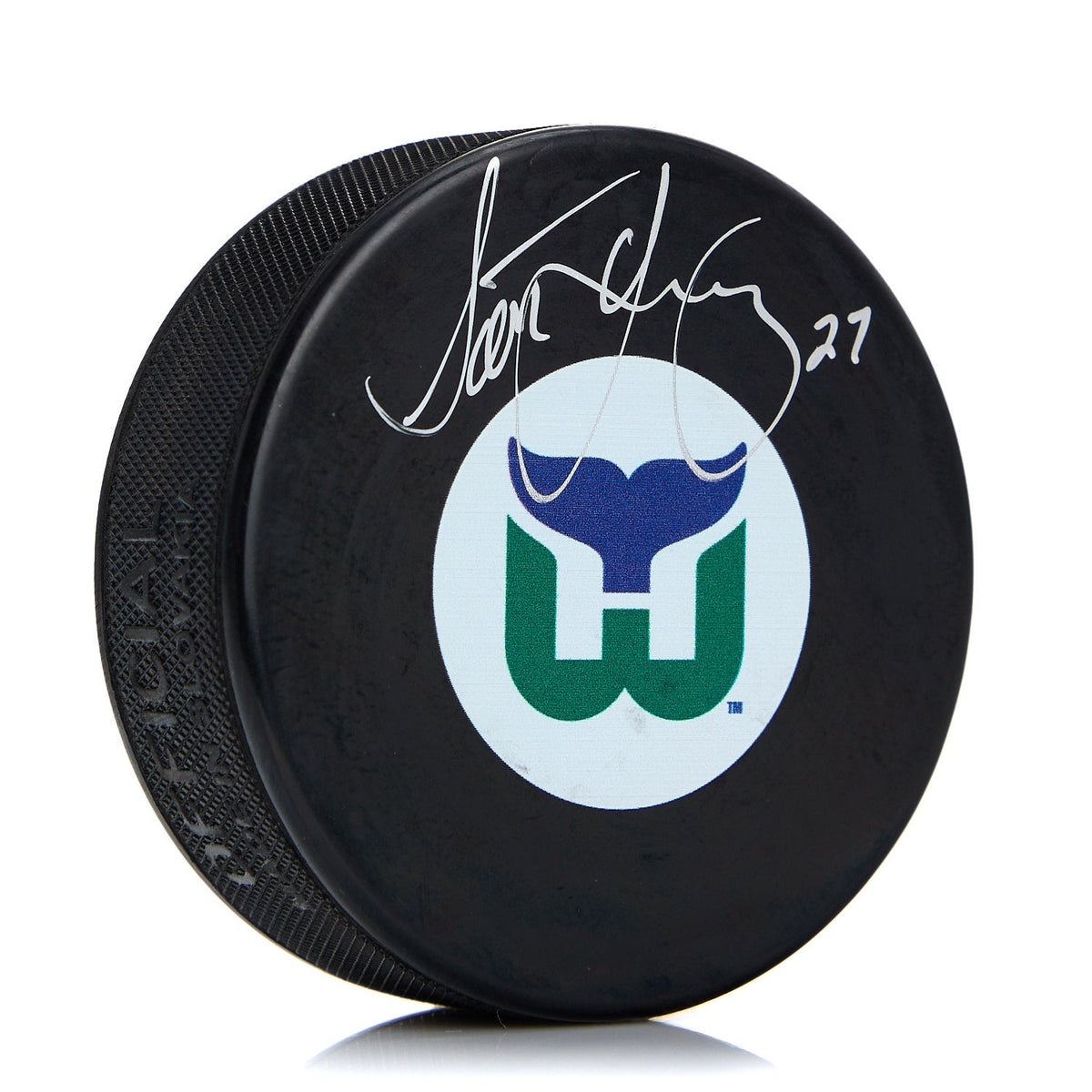Scott Young Hartford Whalers Autographed Hockey Puck product image 1, provided for visual reference and product detail review