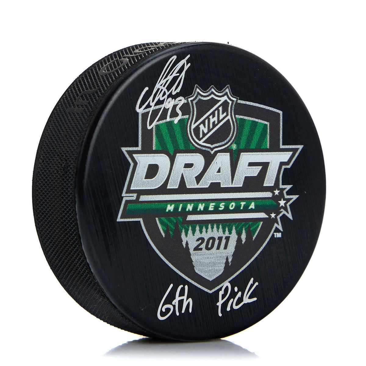 Mika Zibanejad Signed 2011 NHL Entry Draft Puck with 6th Pick Note product image 1, provided for visual reference and