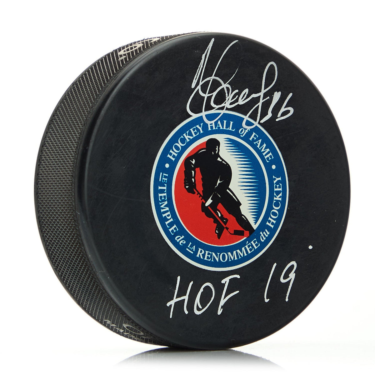 Sergei Zubov Signed Hockey Hall Of Fame Hockey Puck with HOF Note product image 1, provided for visual reference and product