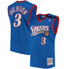 Philadelphia 76ers Allen Iverson 1999-2000 Mitchell & Ness Blue Basketball Jersey product image 1, provided for visual