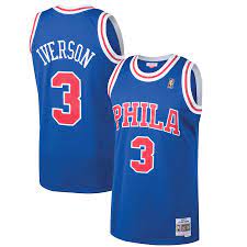 Philadelphia 76ers Allen Iverson 1996-97 Mitchell & Ness Blue Basketball Jersey product image 1, provided for visual