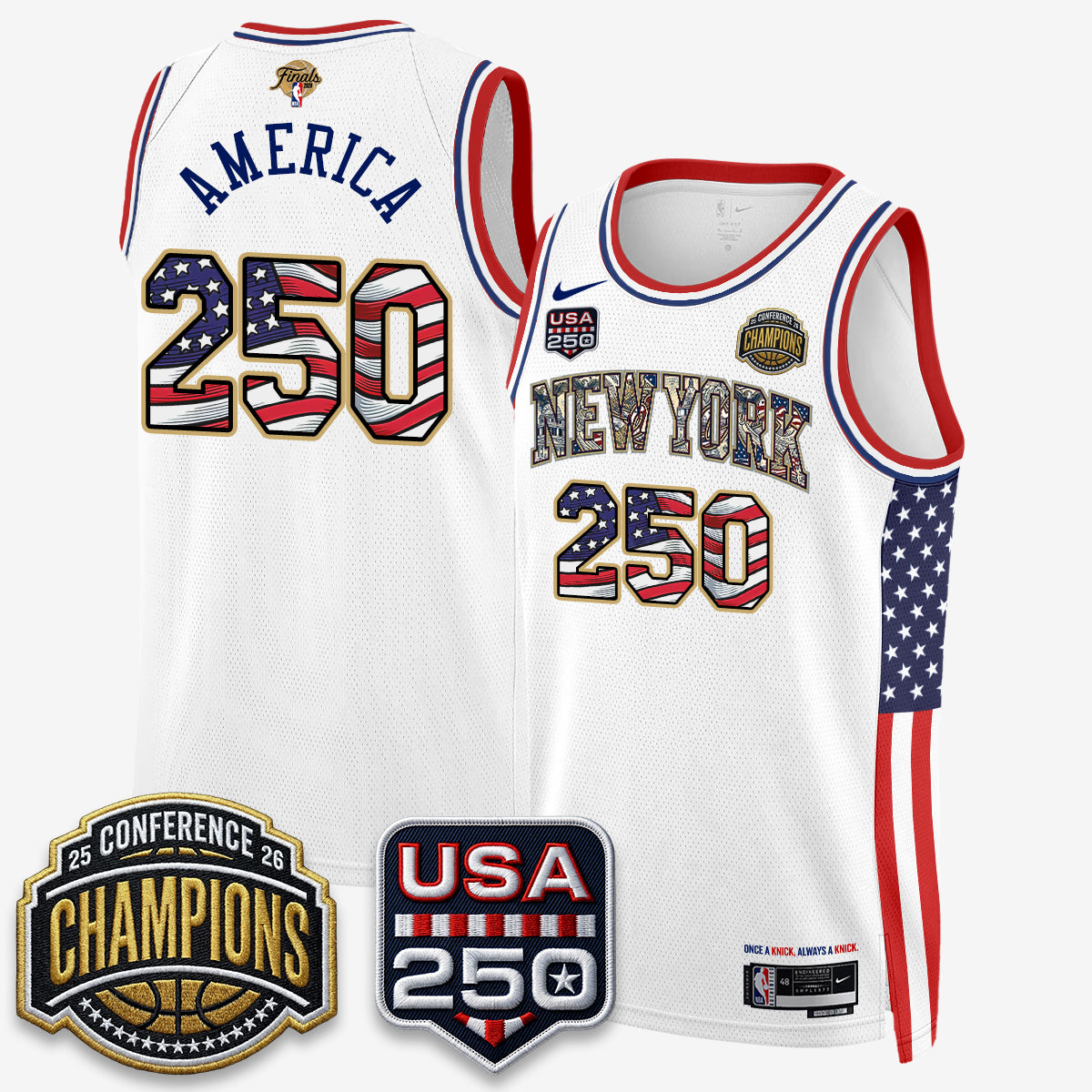 NYK 2026 NBA Eastern Conference Champions x Fourth of July Vapor Jersey - Stitched product image 40, provided for visual