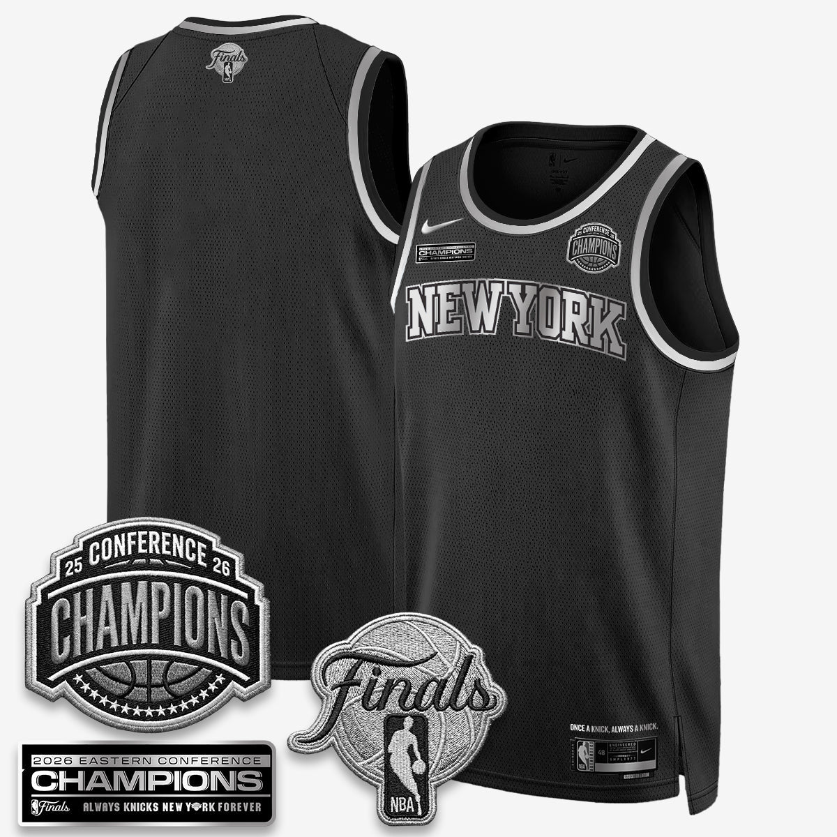 NYK 2026 NBA Eastern Conference Champions Black Gold Edition Jersey - Stitched (2) product image 36, provided for visual