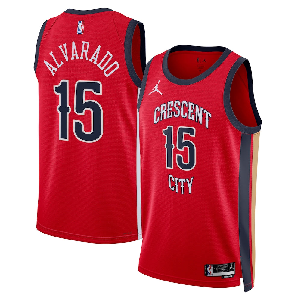 New Orleans Pelicans Jordan Brand Statement Editionswingman Jersey Red Jose Alvarado Unisex | RTJ13345 product image 1,