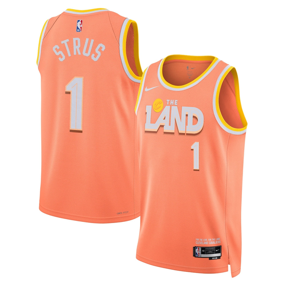 Cleveland Cavaliers 2025-26 City Edition Swingman Jersey Orange Max Strus Unisex | Stitched Jersey RTJS 11966 product image