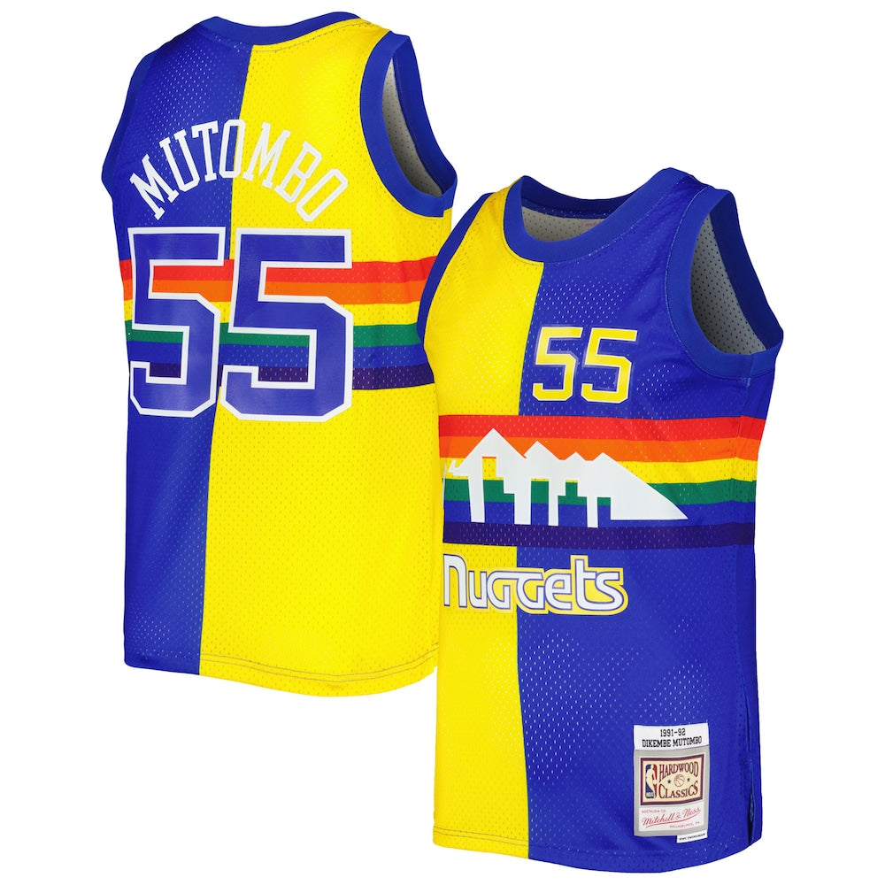 Dikembe Mutombo Royalgold Denver Nuggets Hardwood Classics 199192 Split Swingman Jersey | Stitched Jersey RTJS 11940 product