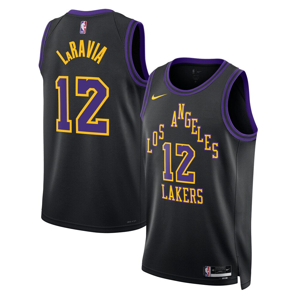 Los Angeles Lakers 2025-26 City Edition Swingman Jersey Black Jake Laravia Unisex | Stitched Jersey RTJS 11867 product image