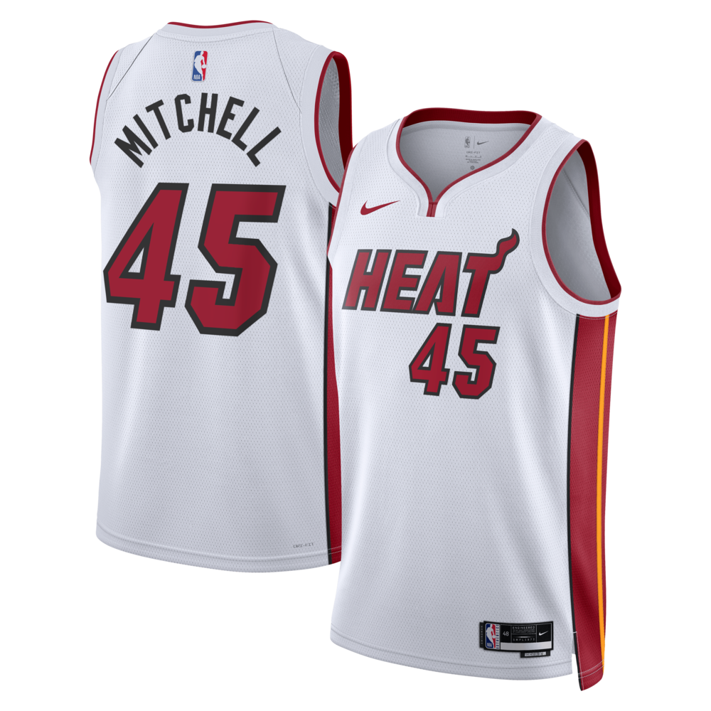 Miami Heat Association Edition Swingman Jersey White Davion Mitchell Unisex | Stitched Jersey RTJS 11848 product image 1,