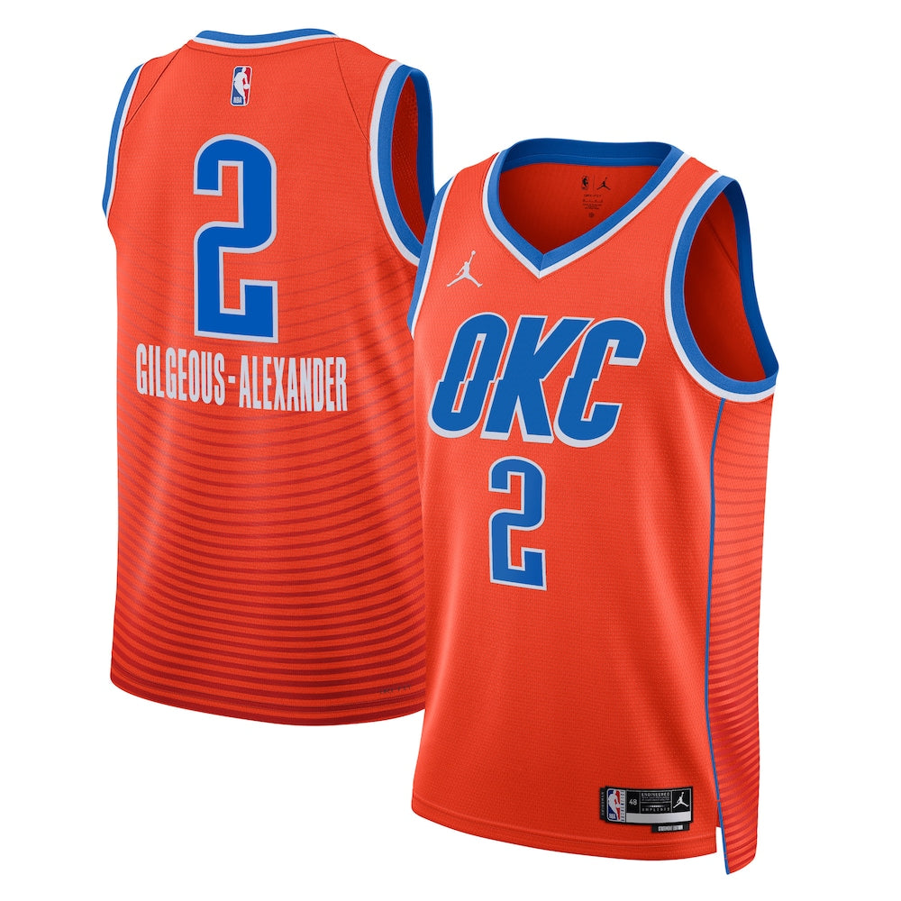 Oklahoma City Thunder Jordan Statement Edition Swingman Jersey Orange Shai Gilgeous Alexander Unisex | Stitched Jersey RTJS