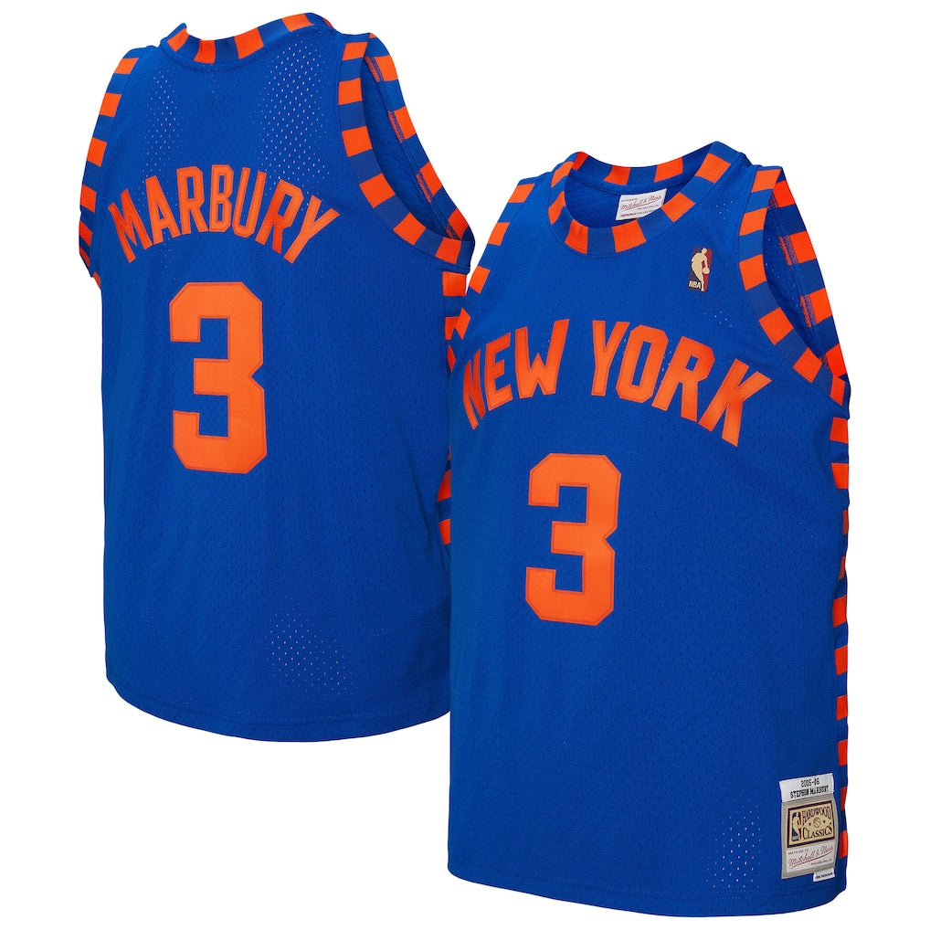 Stephon Marbury New York Knicks 2005/06 Royal Hardwood Classics Swingman Basketball Jersey product image 1, provided for