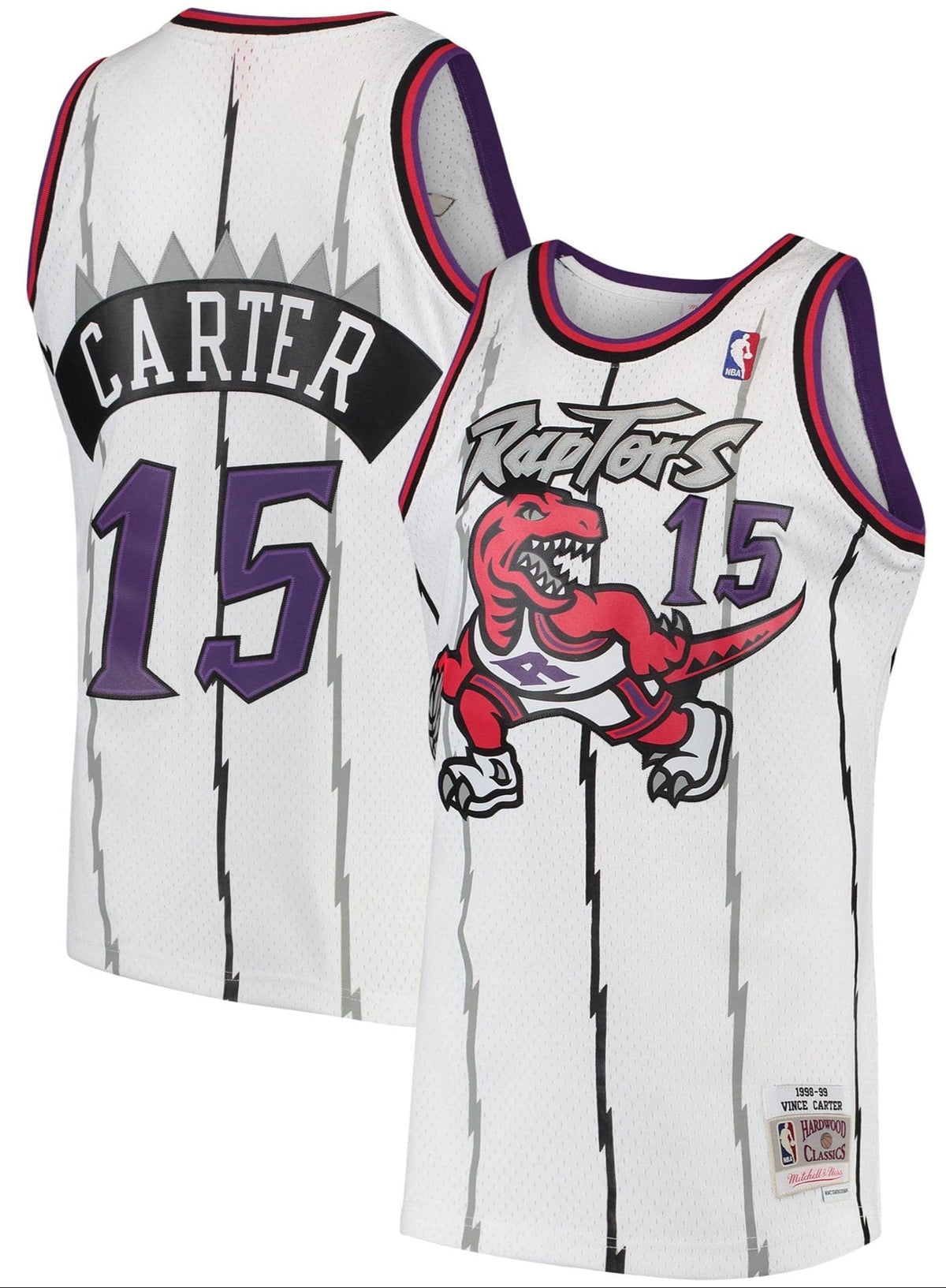 Mitchell & Ness Vince Carter Toronto Raptors White 1997-98 Hardwood Classics Swingman Jersey for Men product image 1,