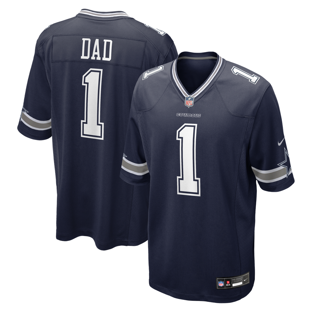 Dallas Cowboys Number 1 Dad Nike Navy Game Jersey product image 1