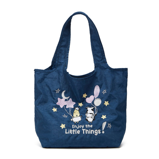 Moo Moo Kow Shopping Bag 002 Navy Blue - Small