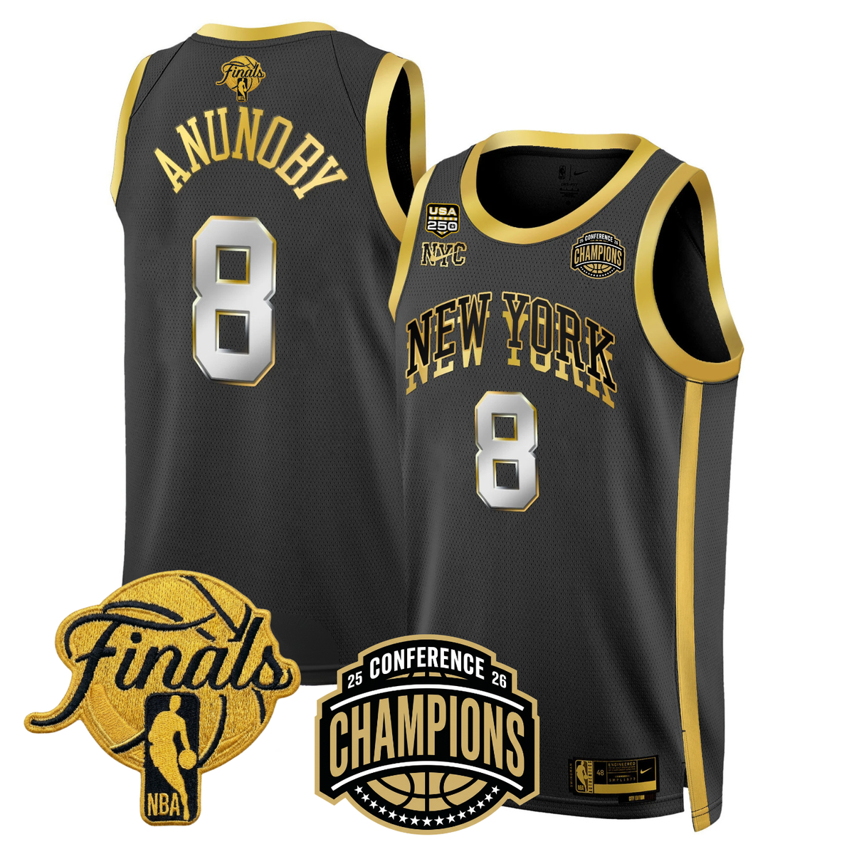 NYK 2026 Finals Limited Gold Jersey V2 - Stitched product image 8, provided for visual reference and product detail review