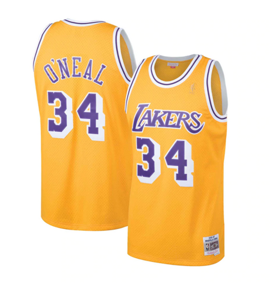 Los Angeles Lakers Shaquille O'Neal Gold 1996-97 Hardwood Classics Swingman Jersey product image 1, provided for visual
