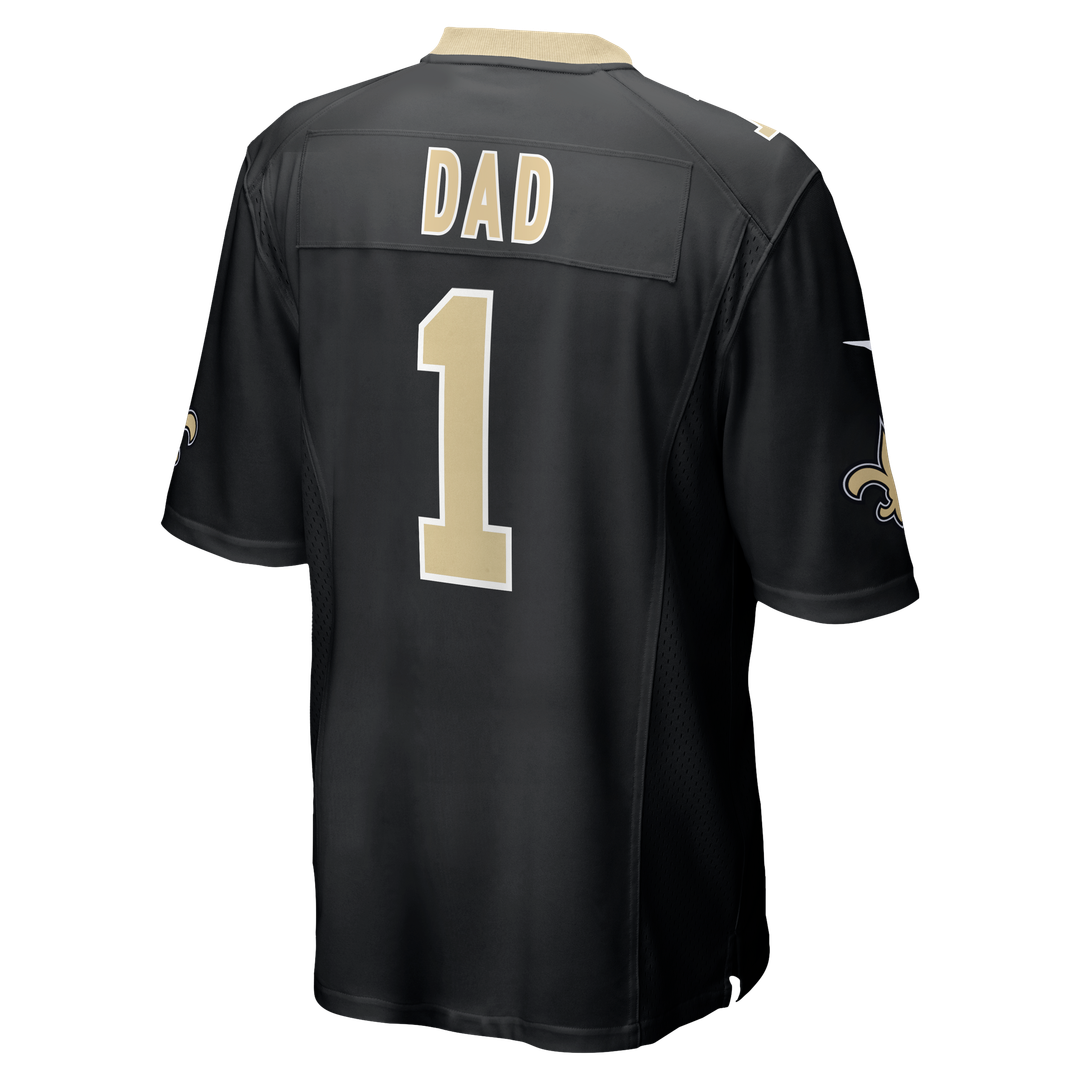 New Orleans Saints Number 1 Dad Nike Black Game Jersey product image 3
