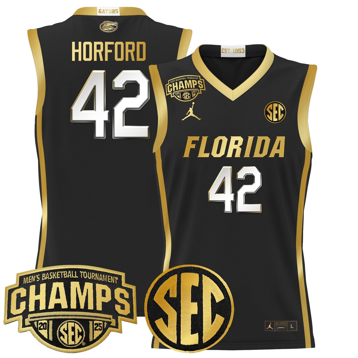 UF 2025 SEC Conference Tournament Champions Basketball Jersey - Stitched product image 26, provided for visual reference and