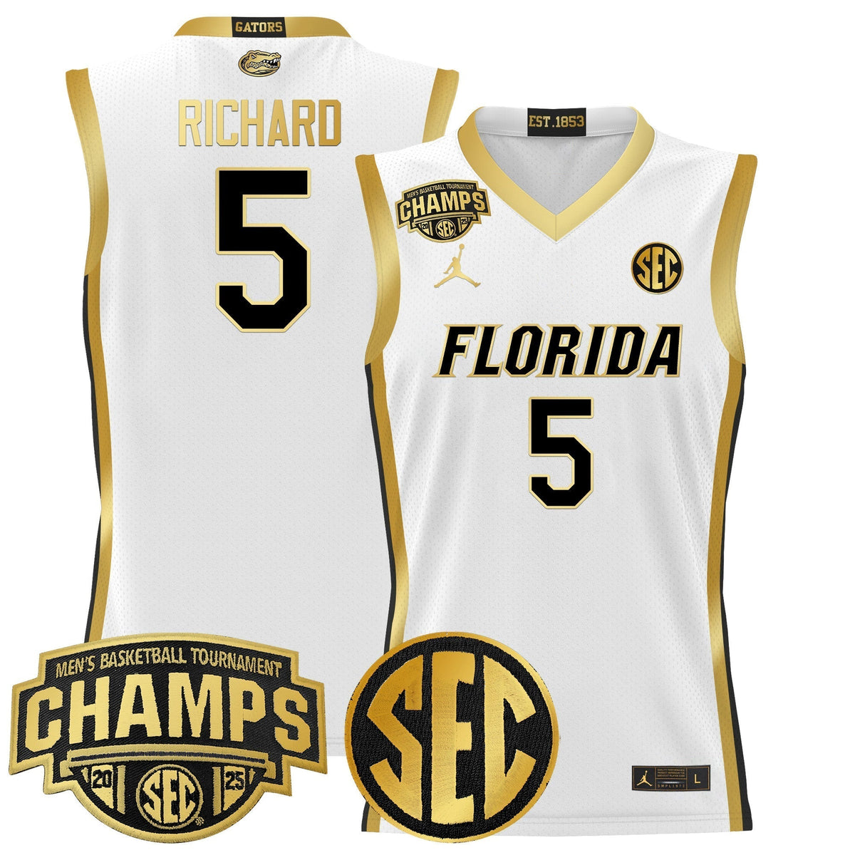 UF 2025 SEC Conference Tournament Champions Basketball Jersey - Stitched product image 32, provided for visual reference and