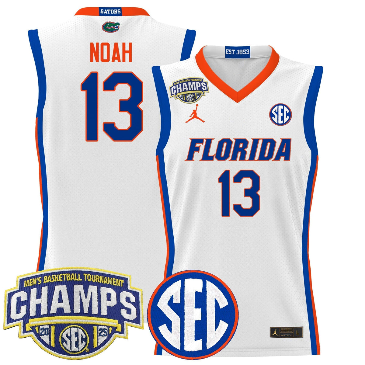UF 2025 SEC Conference Tournament Champions Basketball Jersey - Stitched product image 11, provided for visual reference and