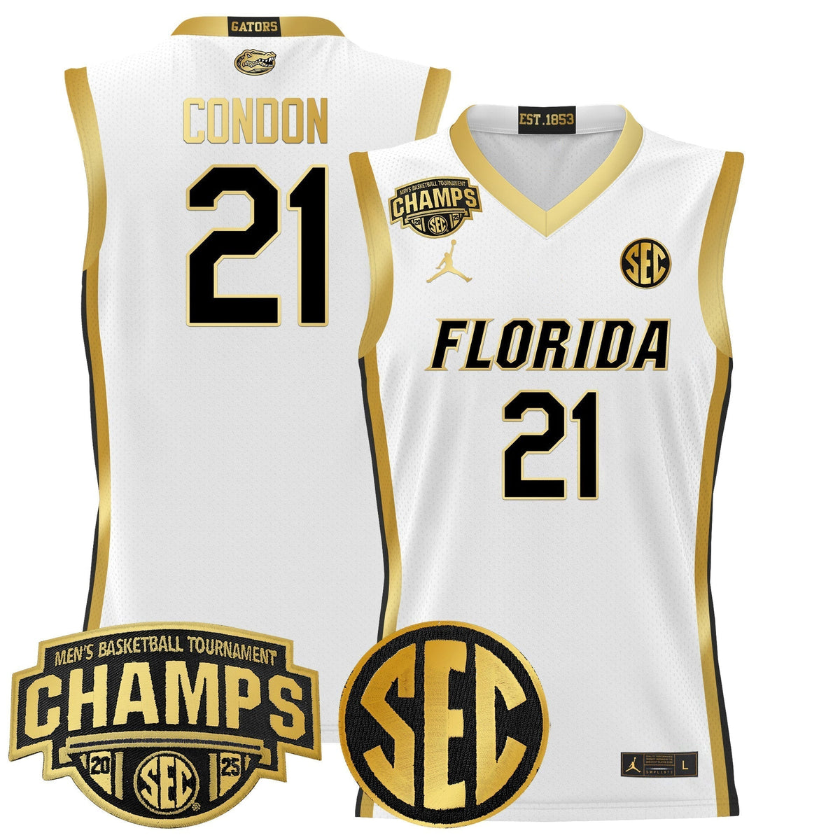 UF 2025 SEC Conference Tournament Champions Basketball Jersey - Stitched product image 31, provided for visual reference and