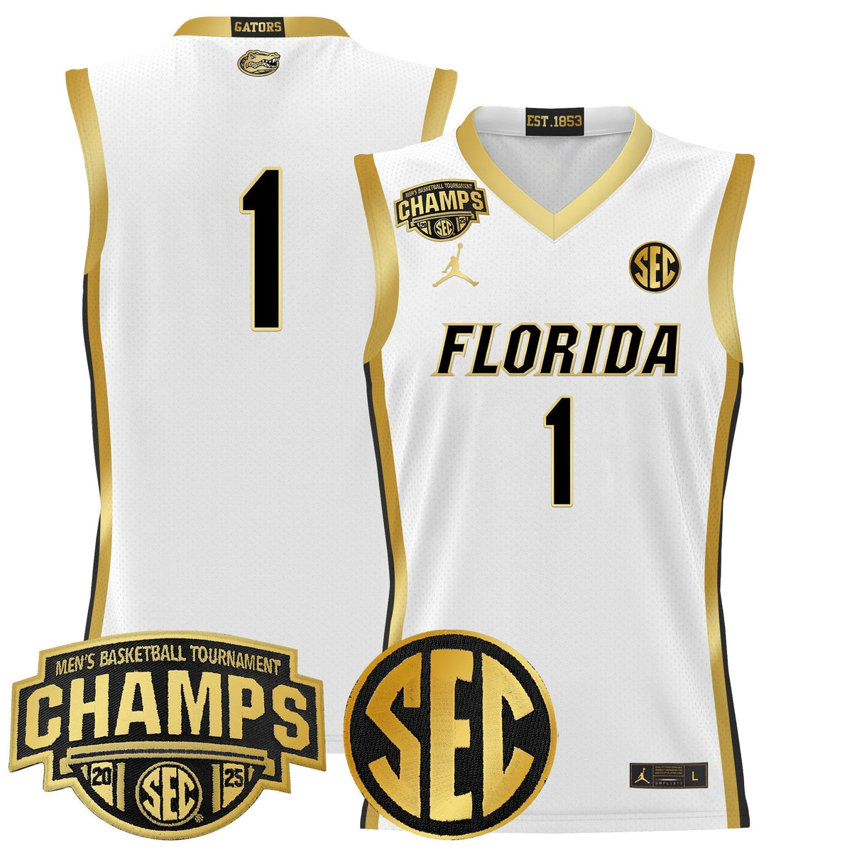 UF 2025 SEC Conference Tournament Champions Basketball Jersey - Stitched product image 35, provided for visual reference and