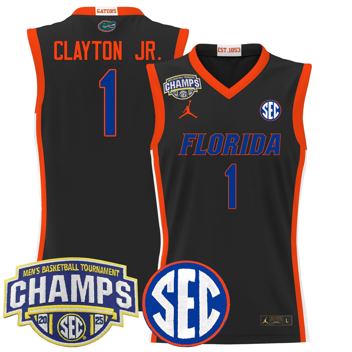 UF 2025 SEC Conference Tournament Champions Basketball Jersey - Stitched product image 12, provided for visual reference and