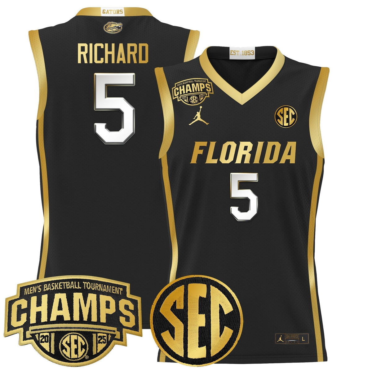 UF 2025 SEC Conference Tournament Champions Basketball Jersey - Stitched product image 25, provided for visual reference and