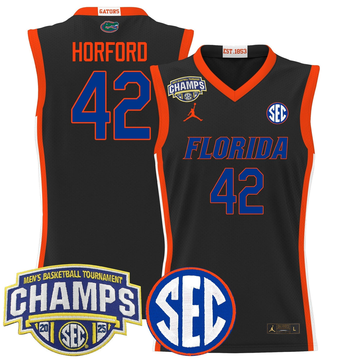 UF 2025 SEC Conference Tournament Champions Basketball Jersey - Stitched product image 19, provided for visual reference and