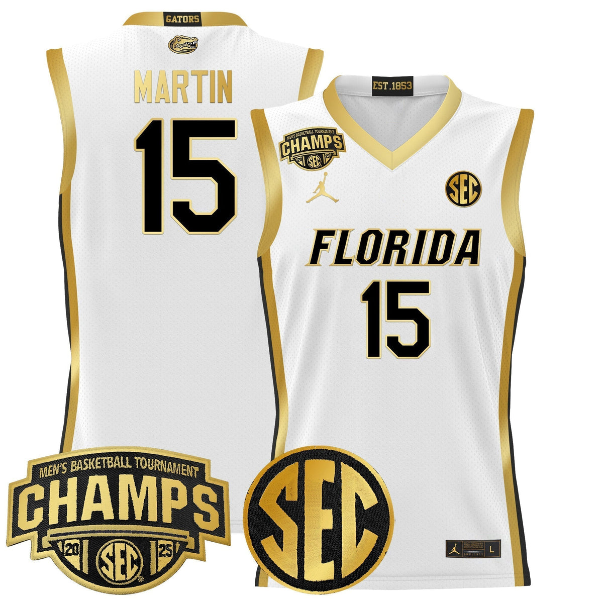 UF 2025 SEC Conference Tournament Champions Basketball Jersey - Stitched product image 30, provided for visual reference and