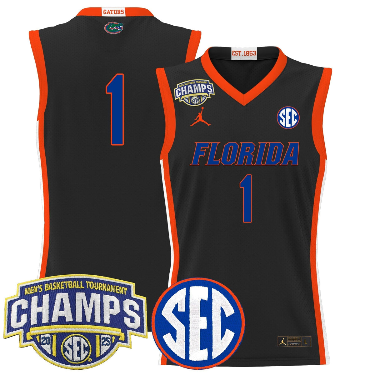 UF 2025 SEC Conference Tournament Champions Basketball Jersey - Stitched product image 21, provided for visual reference and