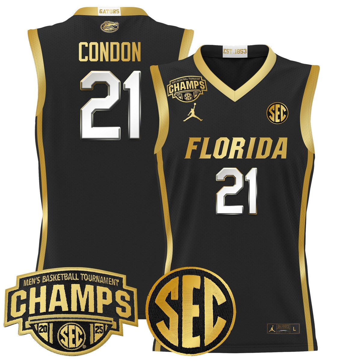 UF 2025 SEC Conference Tournament Champions Basketball Jersey - Stitched product image 24, provided for visual reference and