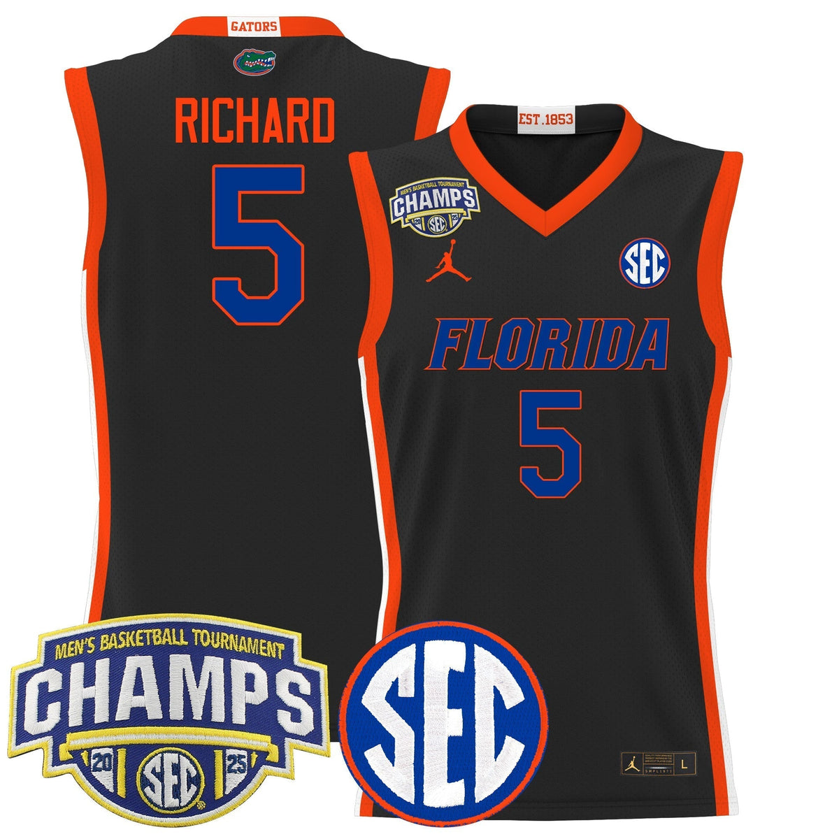 UF 2025 SEC Conference Tournament Champions Basketball Jersey - Stitched product image 18, provided for visual reference and