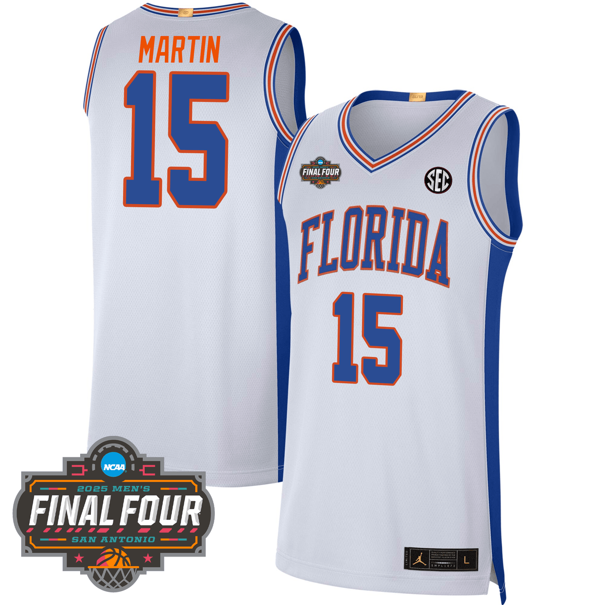 UF Basketball 24/25 Jersey - Final Four Patch product image 2, provided for visual reference and product detail review