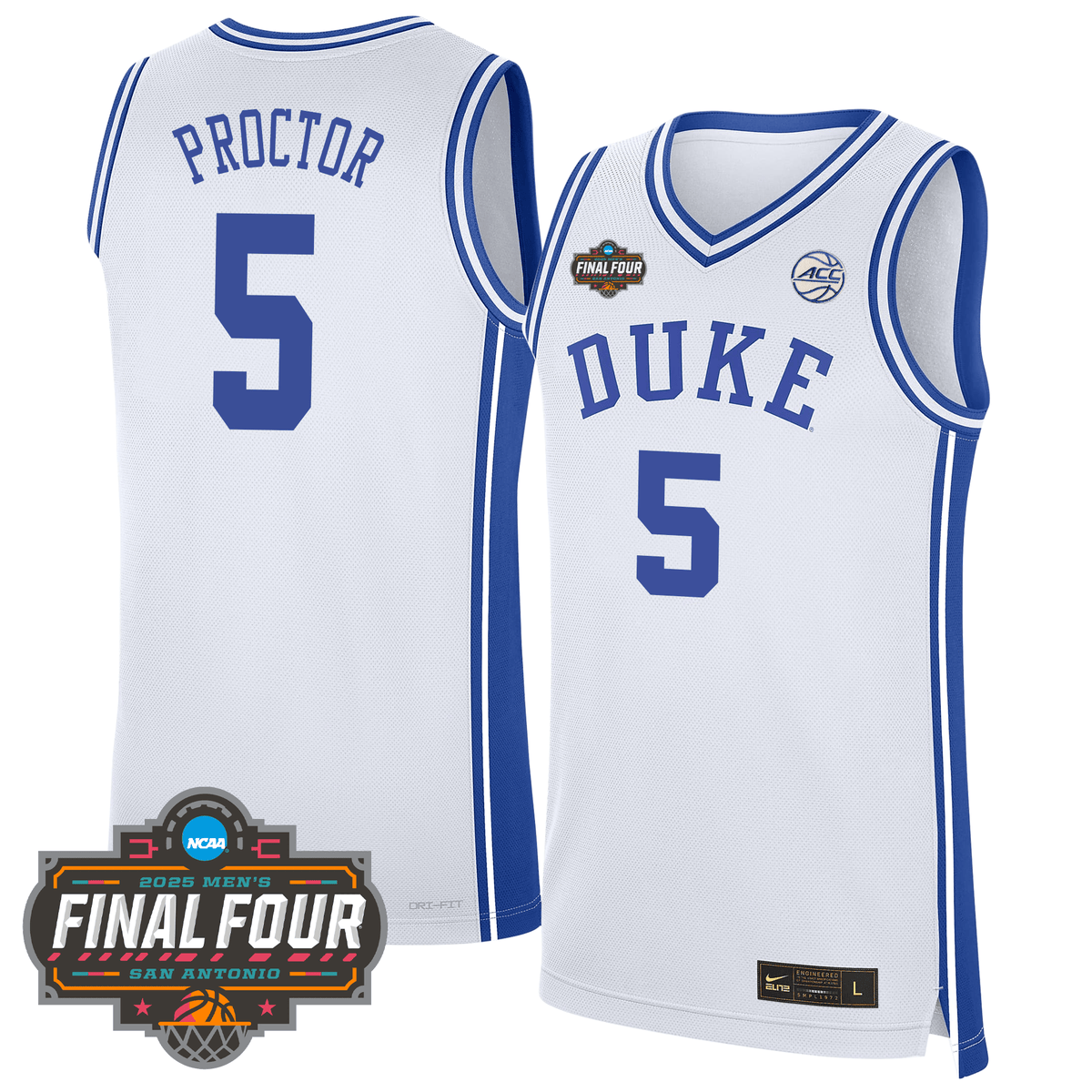 Custom DUKE Basketball 24/25 Jersey - Final Four Patch product image 1, provided for visual reference and product detail