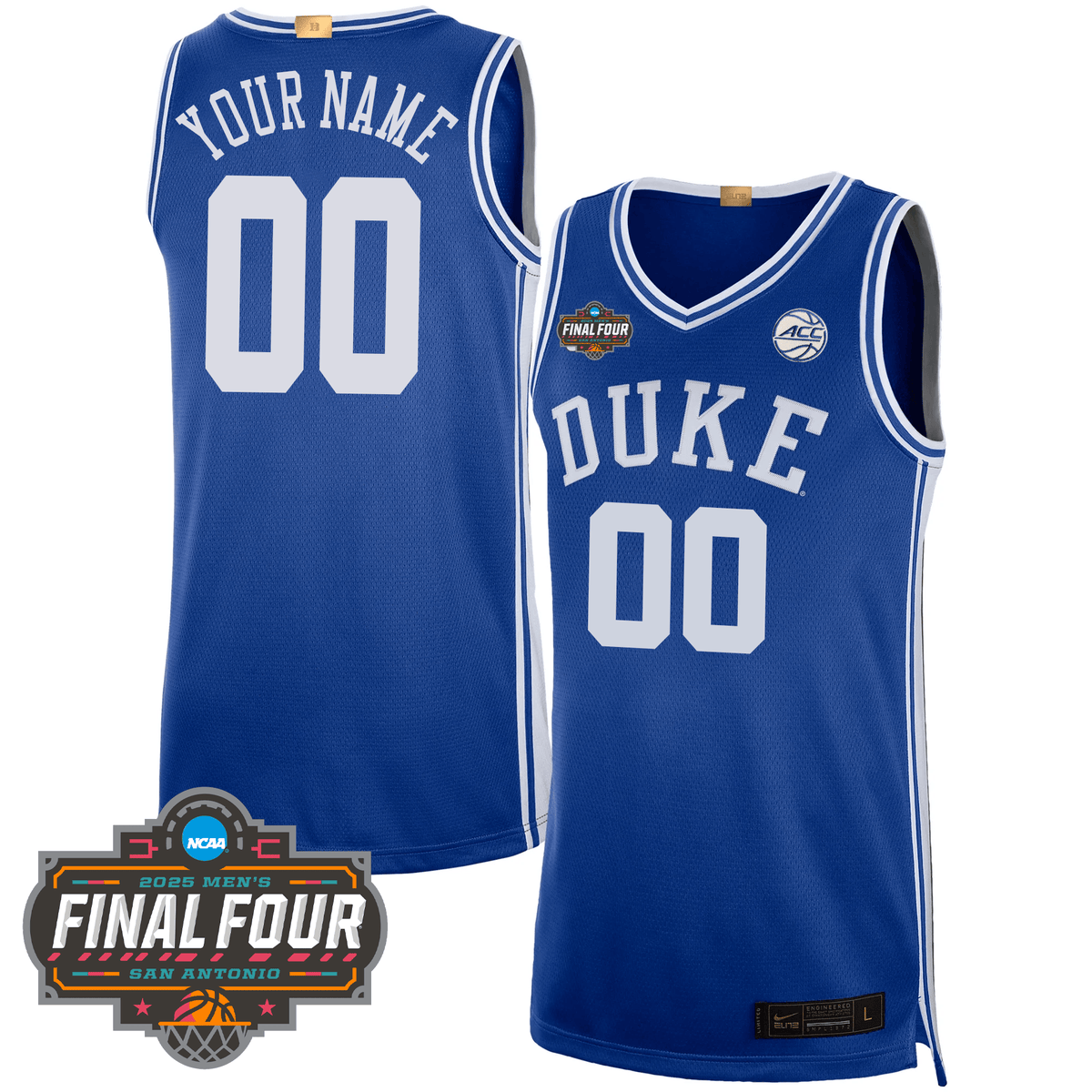 Custom DUKE Basketball 24/25 Jersey - Final Four Patch product image 2, provided for visual reference and product detail