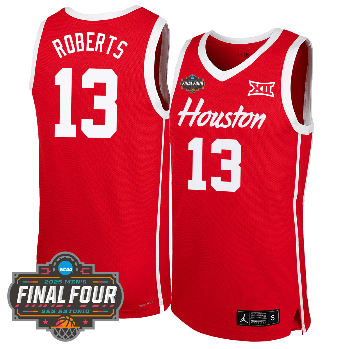 Custom HOU Basketball 24/25 Jersey - Final Four Patch product image 1, provided for visual reference and product detail