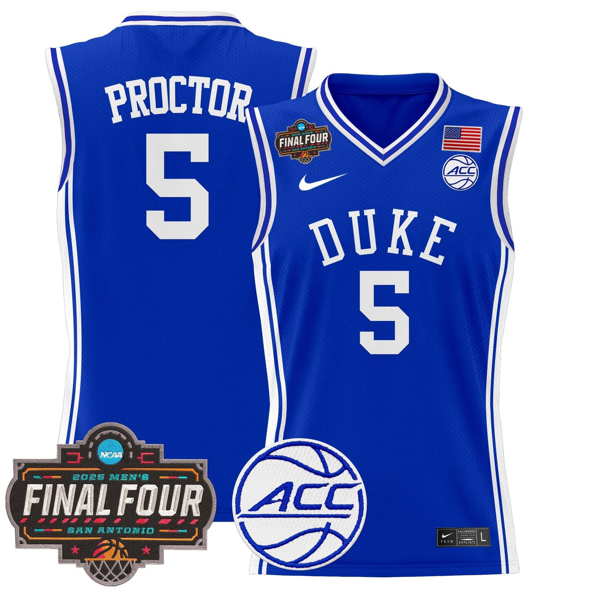 DUKE 2025 Final Four Patch Basketball Jersey - Stitched product image 2, provided for visual reference and product detail