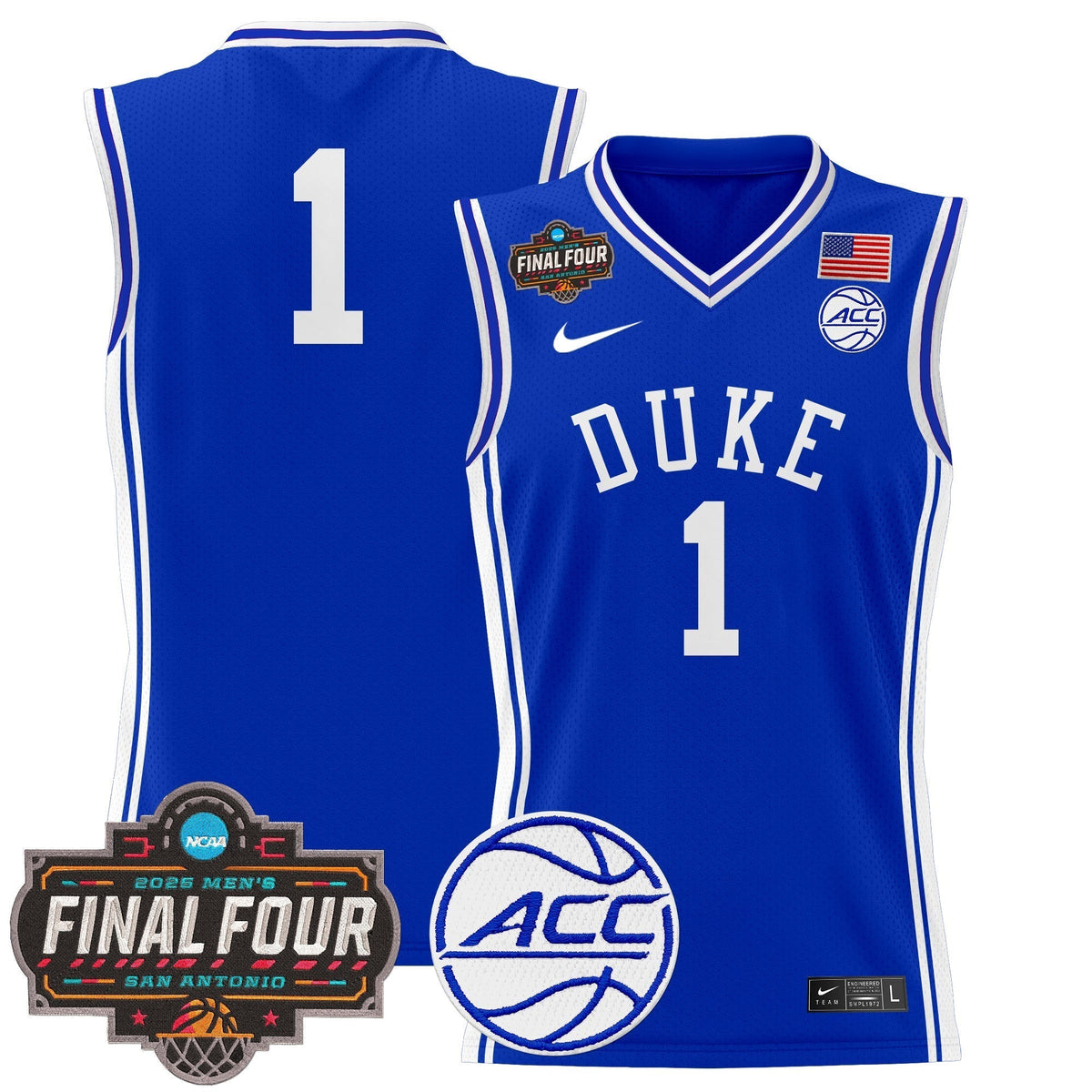 DUKE 2025 Final Four Patch Basketball Jersey - Stitched product image 10, provided for visual reference and product detail