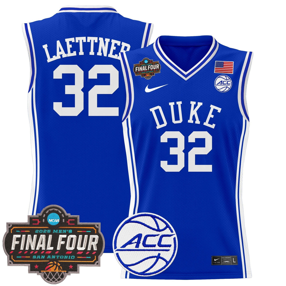 DUKE 2025 Final Four Patch Basketball Jersey - Stitched product image 6, provided for visual reference and product detail