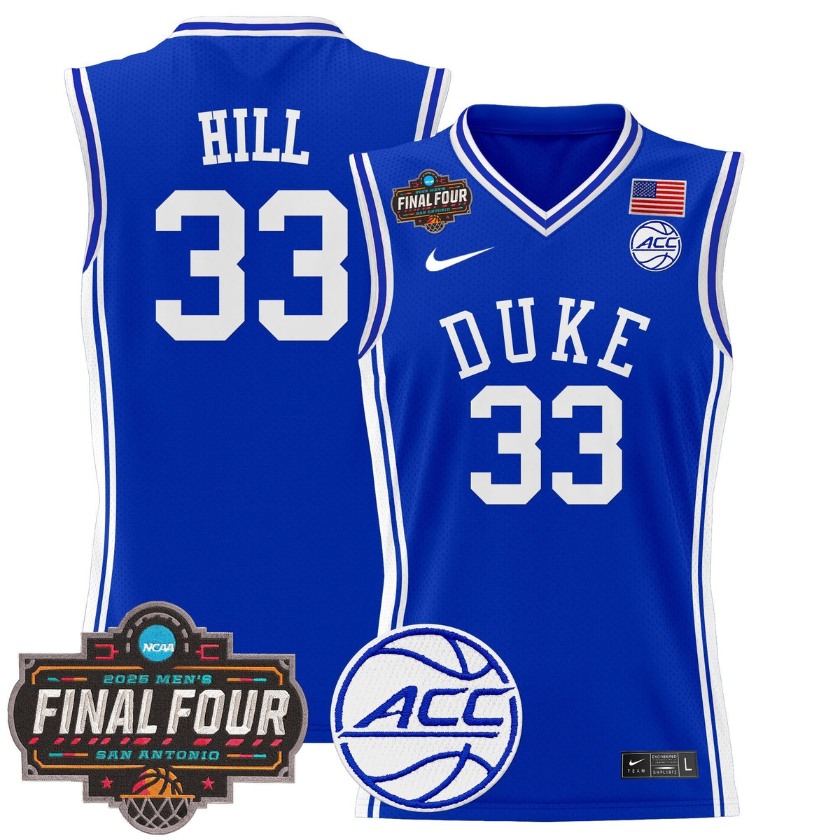 DUKE 2025 Final Four Patch Basketball Jersey - Stitched product image 8, provided for visual reference and product detail