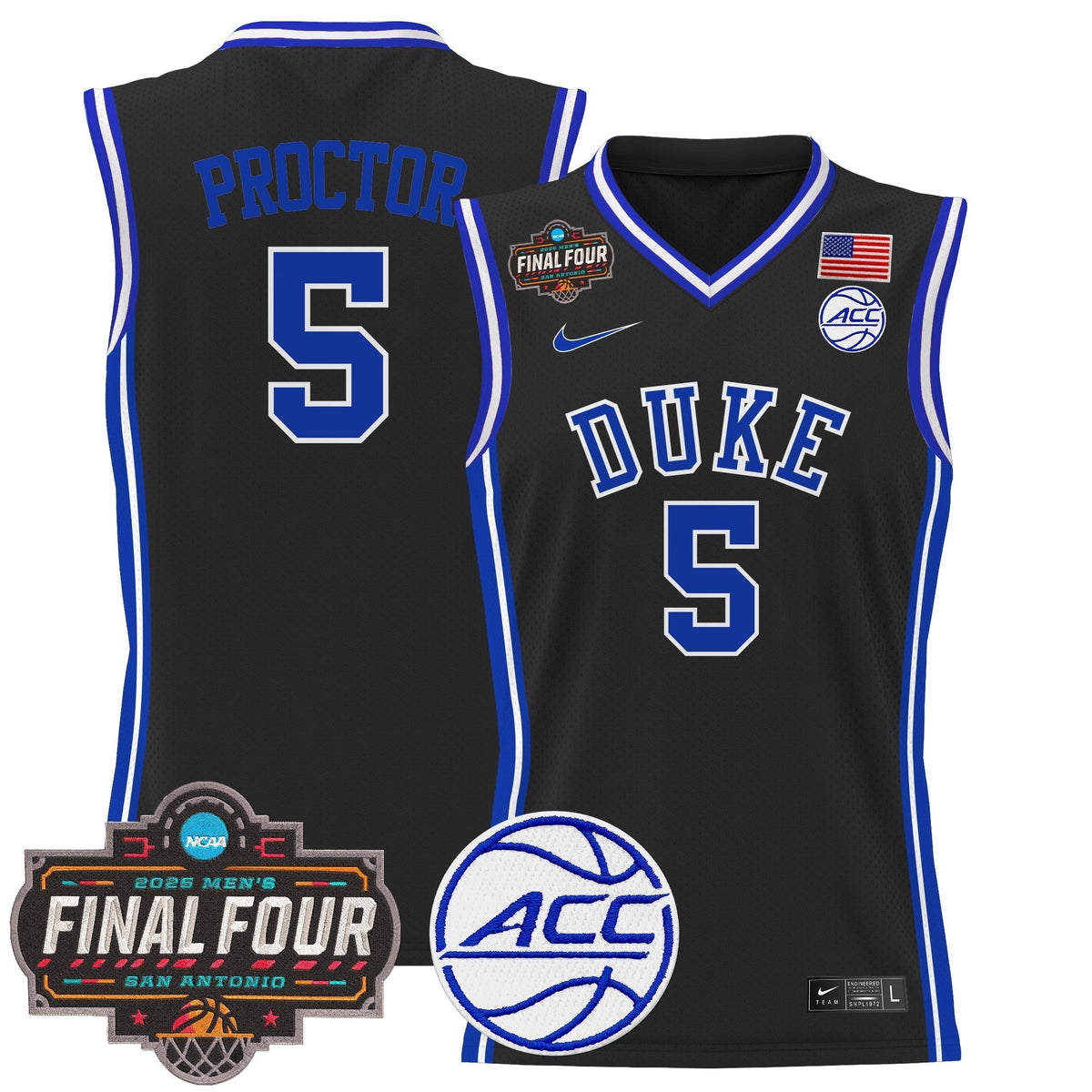 DUKE 2025 Final Four Patch Basketball Jersey - Stitched product image 5, provided for visual reference and product detail