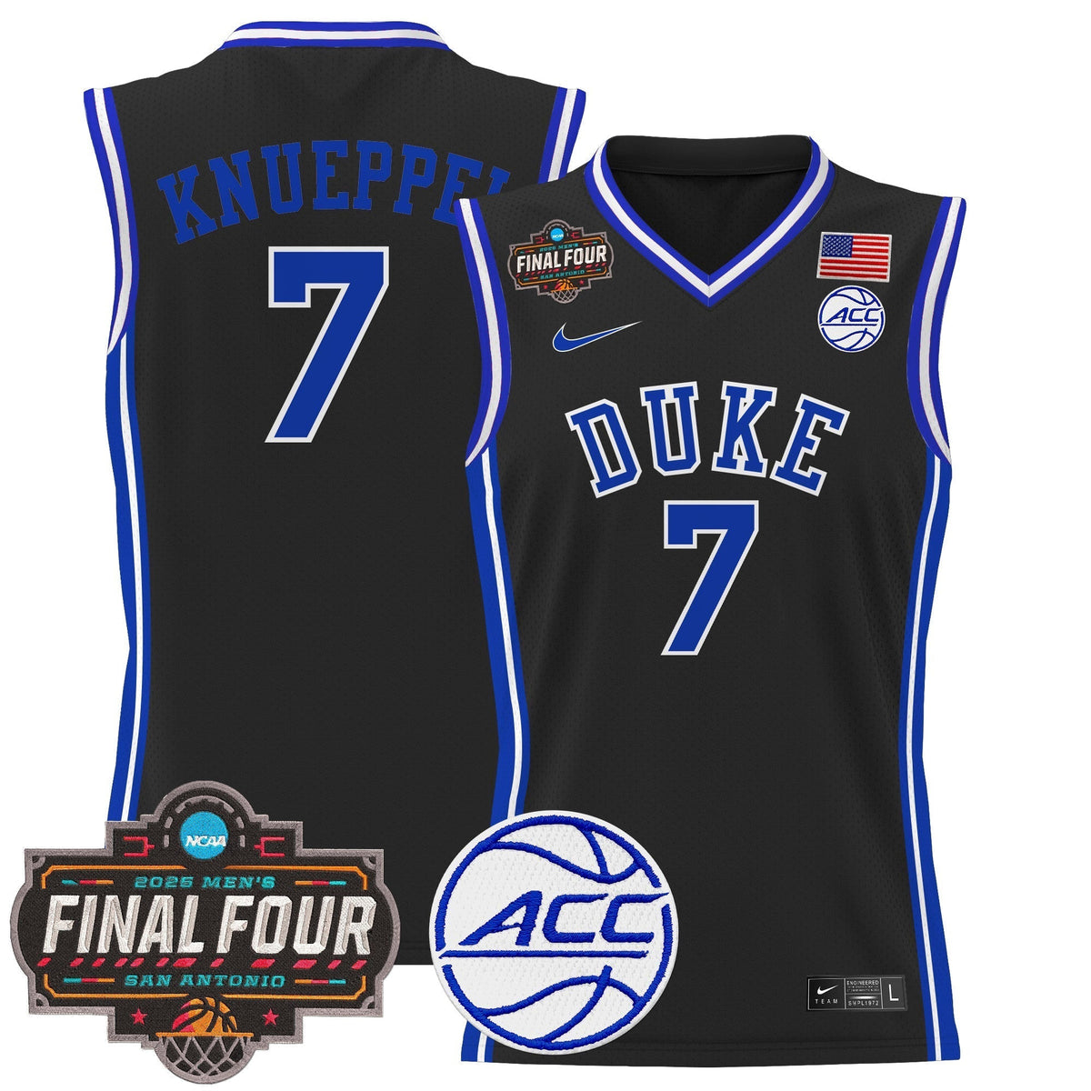 DUKE 2025 Final Four Patch Basketball Jersey - Stitched product image 3, provided for visual reference and product detail
