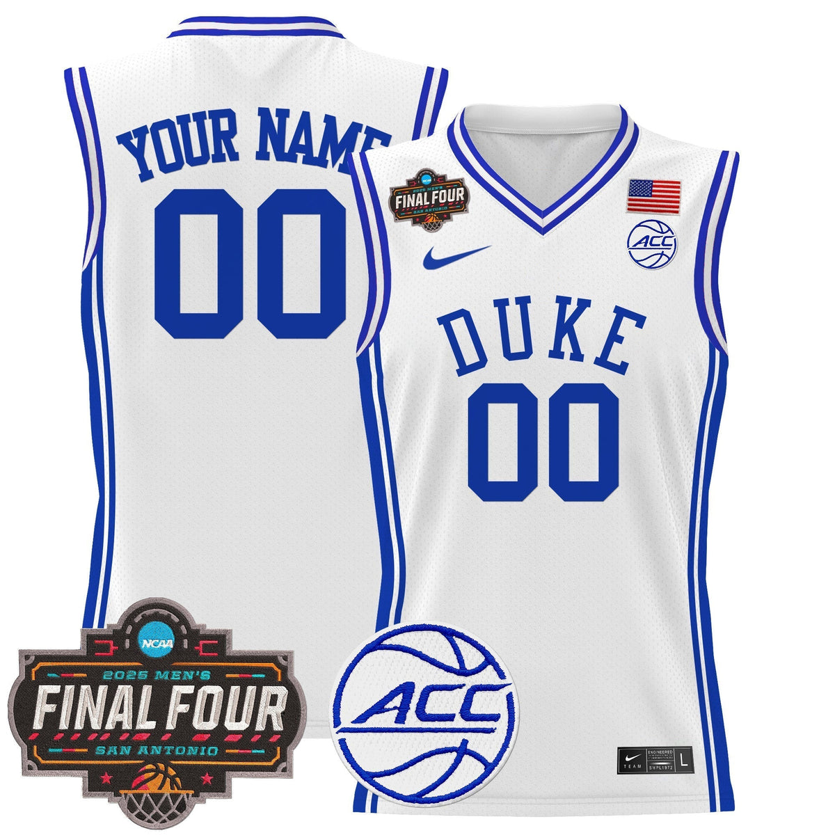 DUKE 2025 Final Four Patch Basketball Custom Jersey - Stitched product image 3, provided for visual reference and product