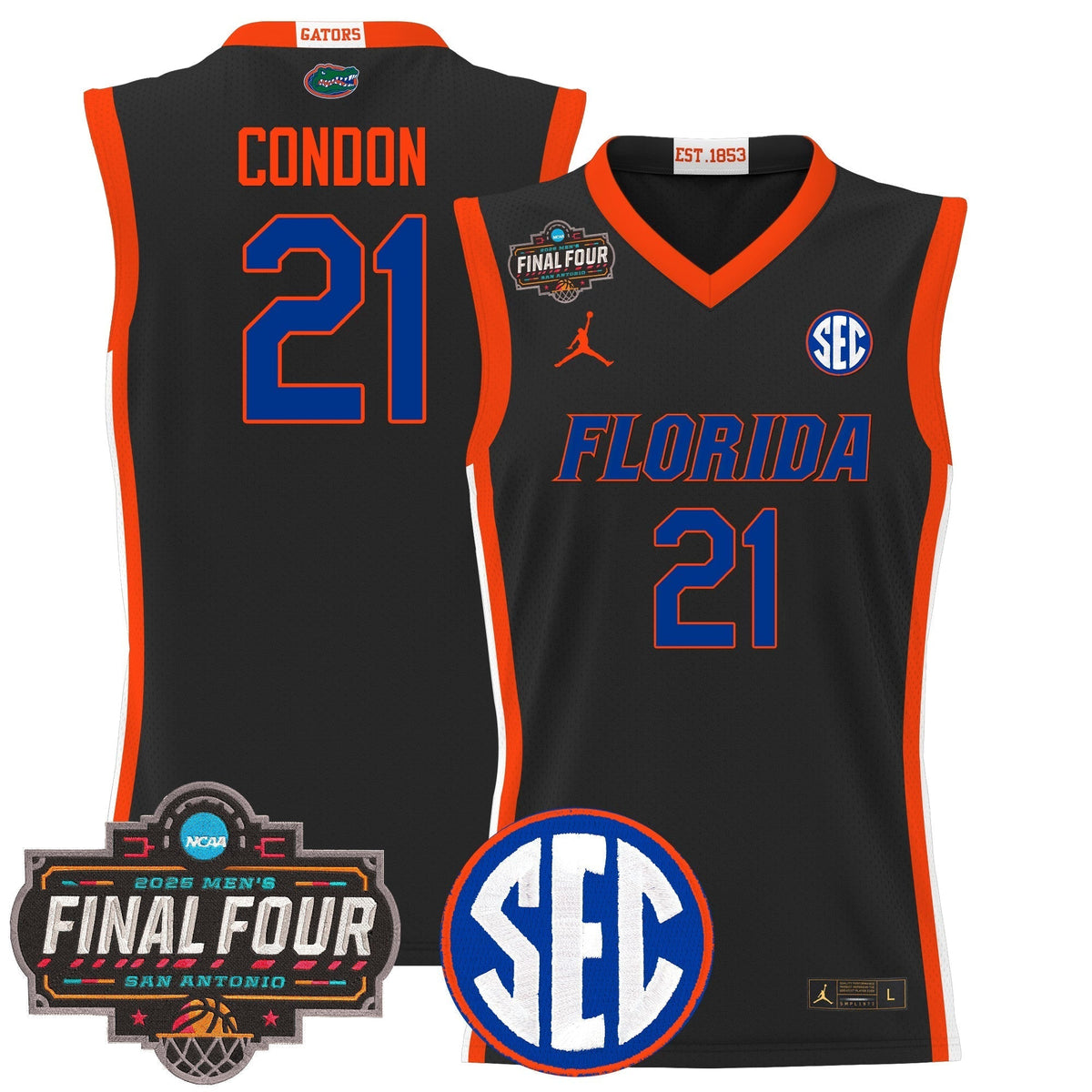 UF 2025 Final Four Patch Basketball Jersey - Stitched product image 16, provided for visual reference and product detail