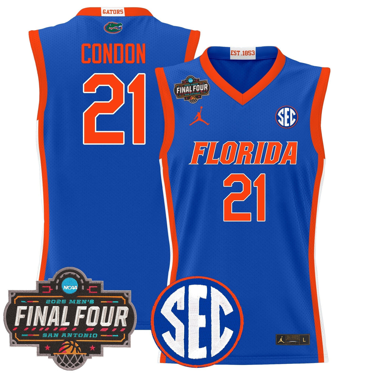 UF 2025 Final Four Patch Basketball Jersey - Stitched product image 5, provided for visual reference and product detail