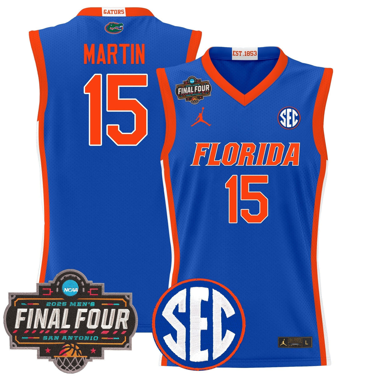 UF 2025 Final Four Patch Basketball Jersey - Stitched product image 2, provided for visual reference and product detail