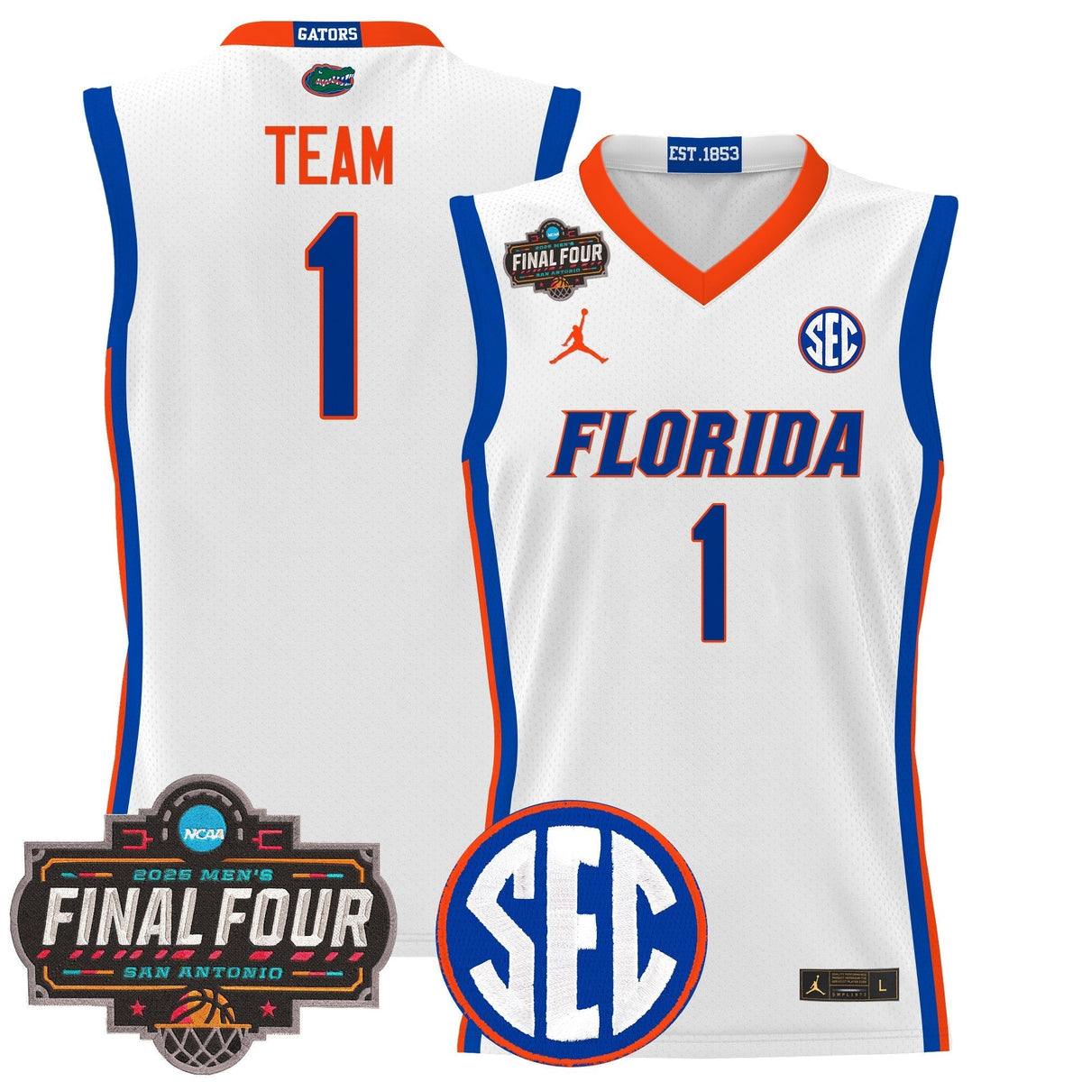 UF 2025 Final Four Patch Basketball Jersey - Stitched product image 10, provided for visual reference and product detail