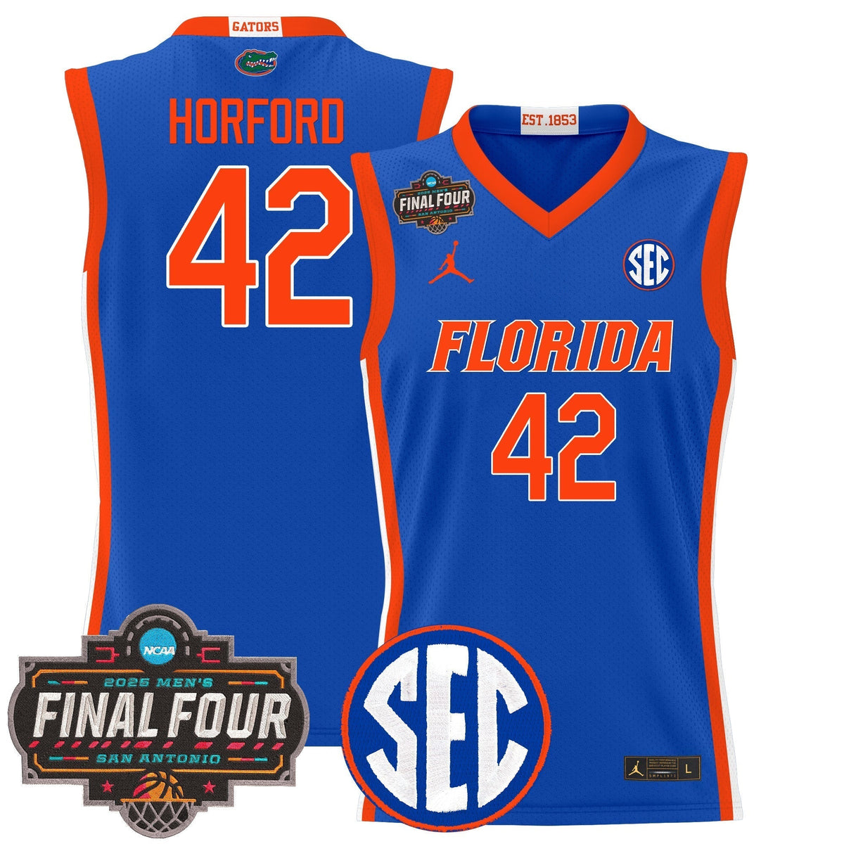 UF 2025 Final Four Patch Basketball Jersey - Stitched product image 9, provided for visual reference and product detail